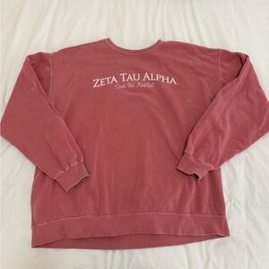 Zeta Tau Alpha ZTA Zeta Comfort Colors Pink Sweatshirt